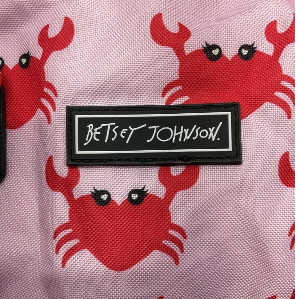 Rare Betsey Johnson Pink Crabby Heart Print Women's Bag - Picture 8 of 8